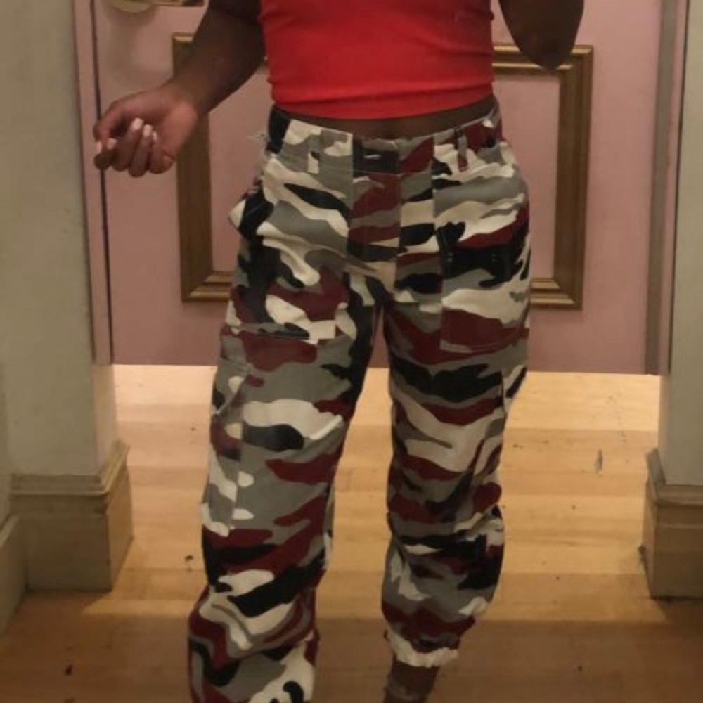 camo cargo pants